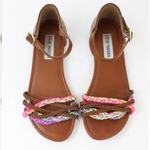 Steve Madden Girls Sandal Braided Ankle Strap